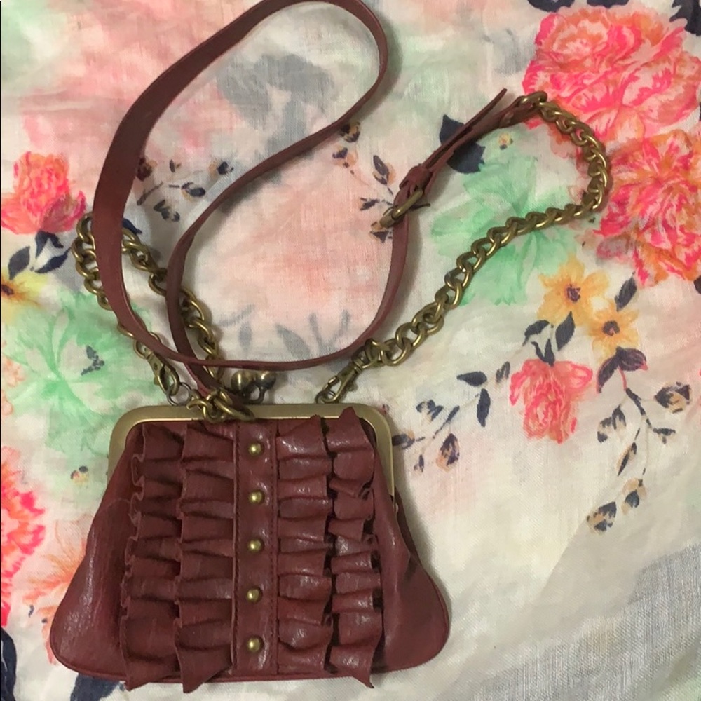 Crossbody small red wine purse
